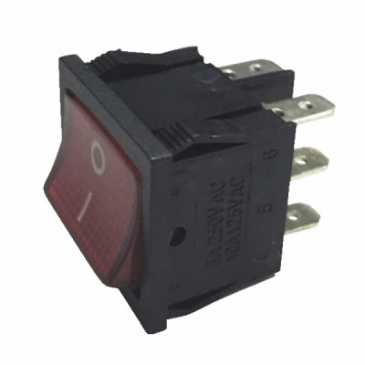 Red light switch 0/1 6A 6XFASTON- DIFF - 150645