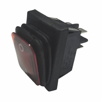 Interrupteur lumineux rouge étanche 0/1- DIFF - 150647