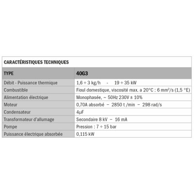 Quemador MILLENIUM 40G3 biofuel - RIELLO : 20181378