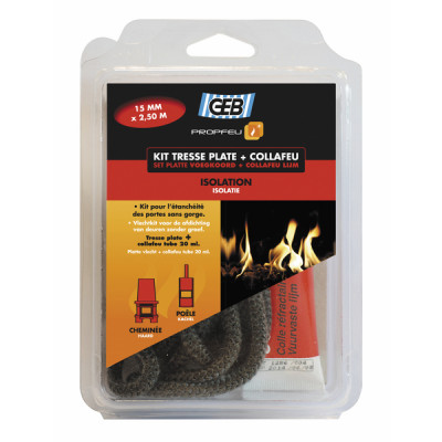 Kit tresse plate en fibre de verre L15mmx2,5m et COLLAFEU- GEB - 821594