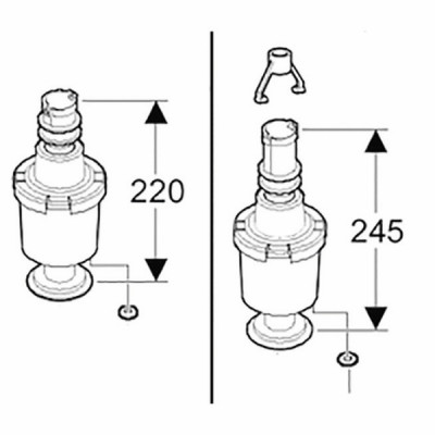 Universal flush valve for concealed cistern - GEBERIT : 240.114.00.1