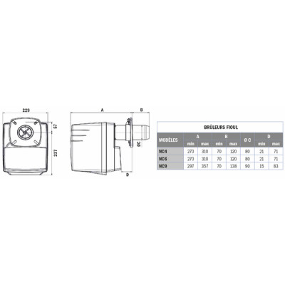 Quemador NC4 H101A 20 a 30kW - CUENOD : 3832014