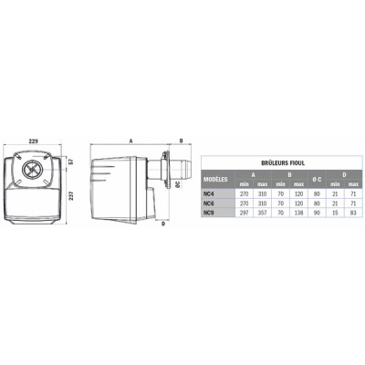 Burner NC4 H101A 20 - 30kW - CUENOD : 3832014
