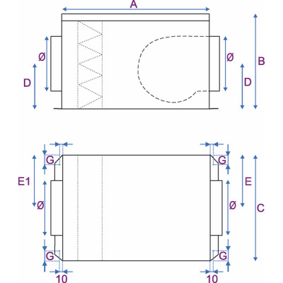 Caisson MINIBLUE 125 - CALADAIR : CET 018076