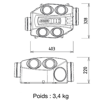 Very low consumption Mec Ventilation system case - NATHER : 557024