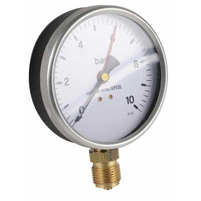 Water steam manometer  0 10 bars ø100mm m1/2"