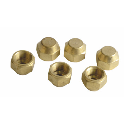 Brass cap flare fitting F3/8"  (X 6)
