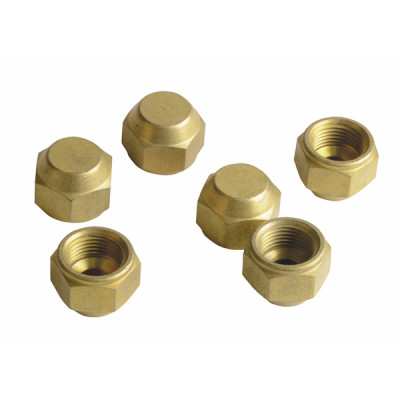 Brass cap flare fitting F1/2" (X 6) - DIFF