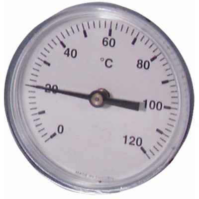 Thermomètre rond plonge axiale 0 à 120°C Ø80mm plonge 100mm - DIFF