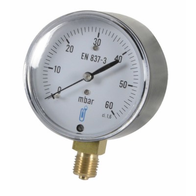 Gas manometer 0 to 60bars ø 63mm m1/4"- with dial - DIFF