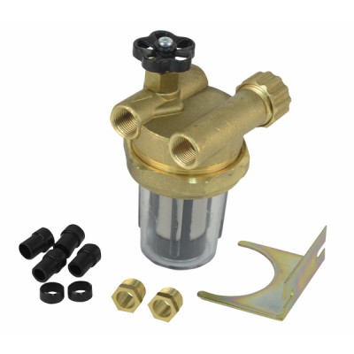 Filter fuel 2 pipes block valve ff3/8" inox sieve - DIFF