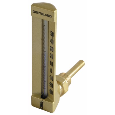 Gebogener industrieller Thermometer aus Glas -30/ 50°C - DIFF