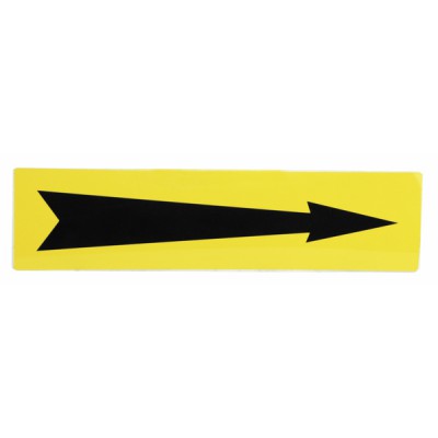 Supple adhesive label arrow with yellow background (X 10) - DIFF