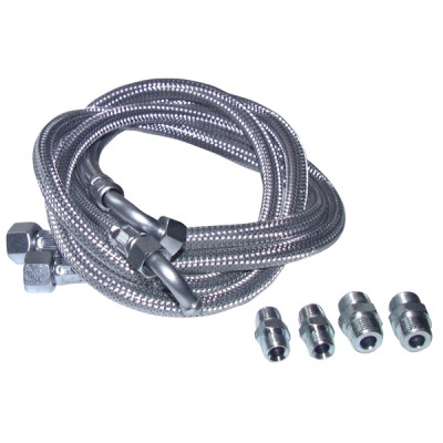 Hose fuel 2 x bent hose 1000mm with 4 fittings (X 2) - DIFF