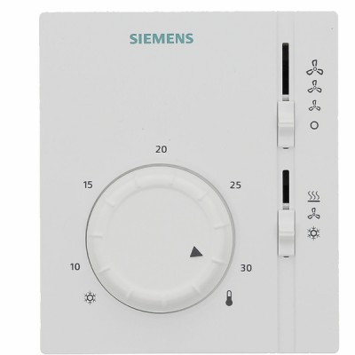 Room thermostat for 2-pipe fan coils, selector heating/cooling/fan only - SIEMENS : RAB11.1