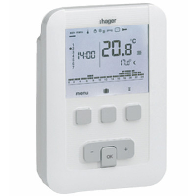 Termostato de ambiente programable digital 230V 7J - HAGER : EK530