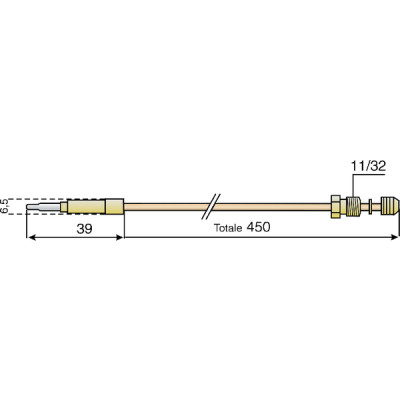 Thermocouple BUDERUS - DIFF pour Junkers : 7749101221