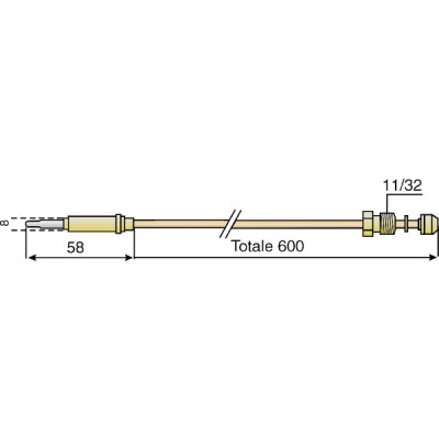 Thermocouple sans plaque - DIFF pour De Dietrich Chappée : 95365380