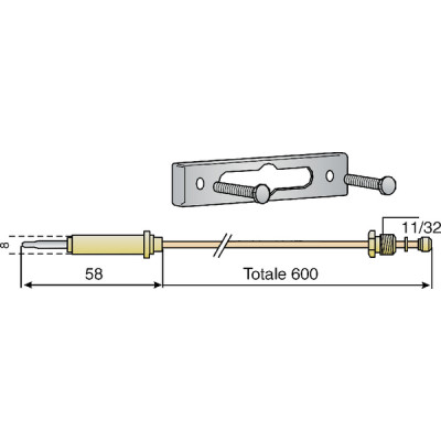 Thermocouple avec plaque - DIFF pour De Dietrich Chappée : 84068984