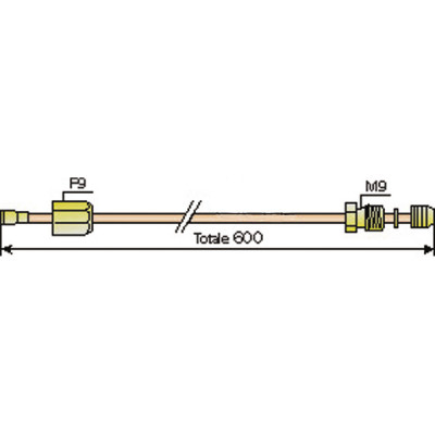 Thermocouple extension (lgth 600mm -fitting M9 x F9) - SIT : 0 218 101