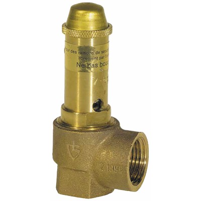Domestic hot water safety valve bronze FF 26x34 7 bar  - GOETZE : 651MWIK-25-F/F-25/25 7B