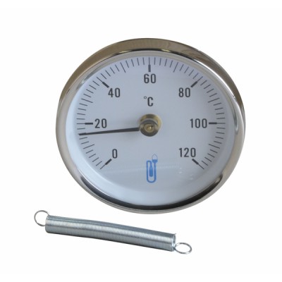 Thermomètre d'applique 0 à 120°C acier - DIFF