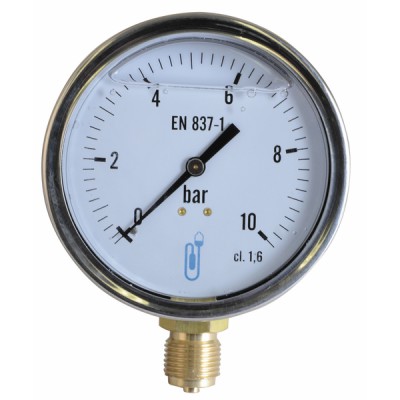 Fuel water air glycerin 0-10 bar ø100mm - DIFF