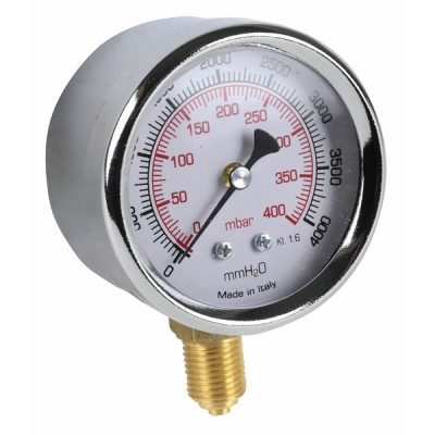 Gas manometer 0 to 400bars ø 63mm m1/4" - DIFF