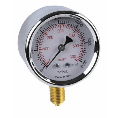 Gas manometer 0 to 600bars ø 63mm m1/4" - DIFF