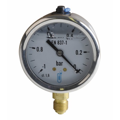 Vacuum gauge round dial -1 0 bars ø63mm m1/4" - DIFF