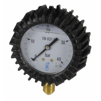 Manomètre inox, glycérine Ø 63mm, 0/40bar, avec évent de sécurité