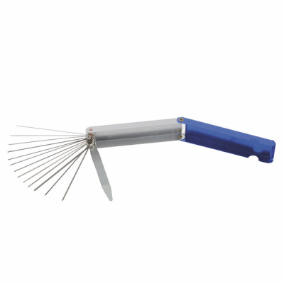 Nozzle cleaning needle with file