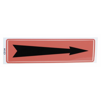 Supple adhesive label arrow with red background (X 10) - DIFF