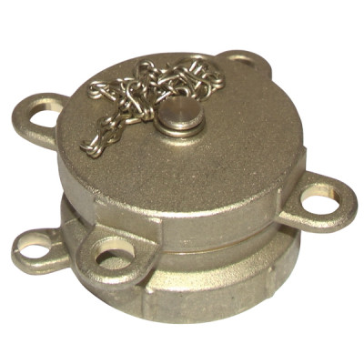 Half coupling female ø 2" with plug and chain
