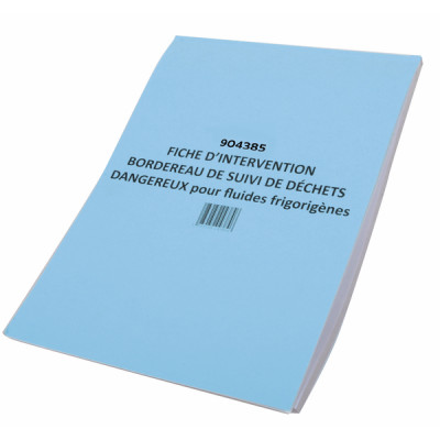 Carnet de 50 fiches d'intervention Froid - DIFF