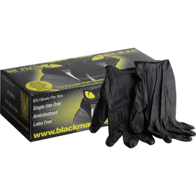 Black mamba gloves size 9/10 (box of 100- BLACK MAMBA - BLACKMAMBXLT9/10  - (X100)