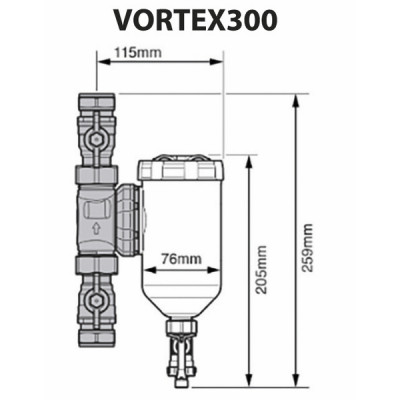 Vortex300 filter 3/4" - SENTINEL : V300-GRP3\4M-EXP