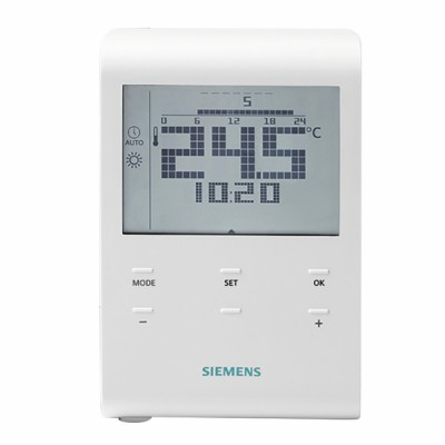 Raumthermostat mit Auto-Zeitschaltprogramm und LCD, Batterie - SIEMENS: RDE100.1