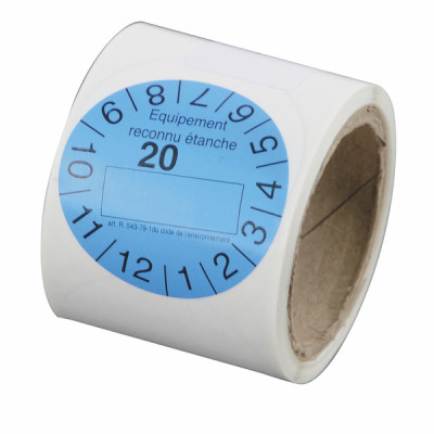 Roll of 100 blue regulation labels blowby play- GALAXAIR - ETIQ-REG-B