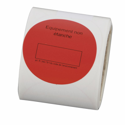 Rollo de 100 etiquetas normativas marcaje de huida rojo- GALAXAIR - ETIQ-REG-R