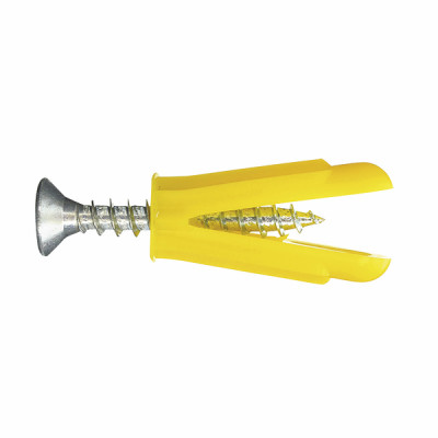 Cheville multi-matériaux + vis 4-7 jaune (X 80) - RAM : 91825