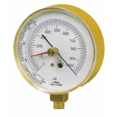 Vacuometer with scale from 0 to -1000 mbars