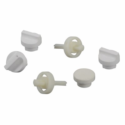 Set of white knobs and shafts  - UNICAL : 04482E