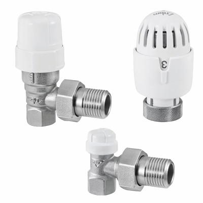 Kit robinet thermostatique équerre F3/8" Blanc - RBM : 20780300