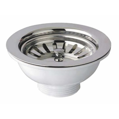 Bonde évier à panier manuelle sans trop plein