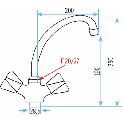 Yard valves and fittings - Sink mixer with anti-splash faucet