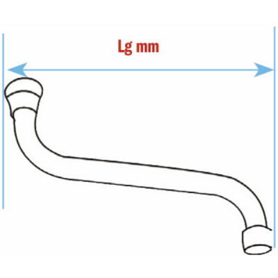 Connection and gooseneck - Pouring spout under F15/21 x 150mm