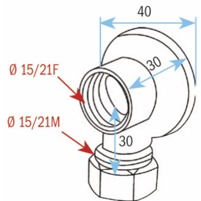Applique murale F1/2" collet battu 14mm - DIFF