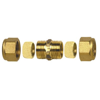 Raccord à bague Droit tube 14mm x tube 14mm (X 10)