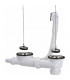 Drain plug assembly with stainless steel siphon for 2-basin sink - NICOLL : 0204311